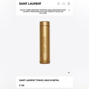 Gold YSL Saint Laurent travel bottle